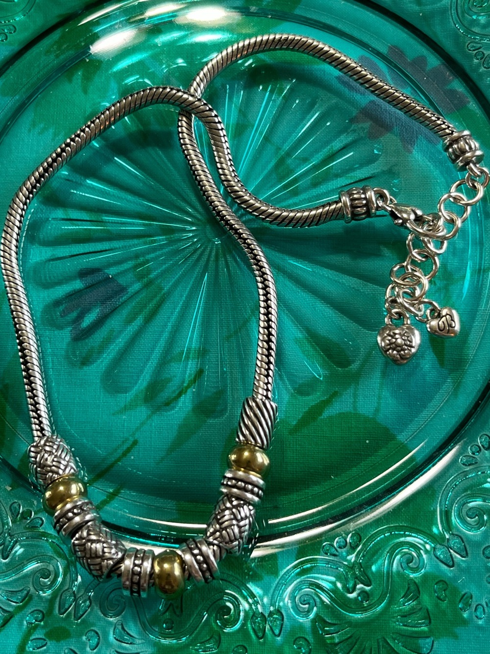 Brighton Travis Two-Tone Beaded Designer Costume Jewelry Necklace